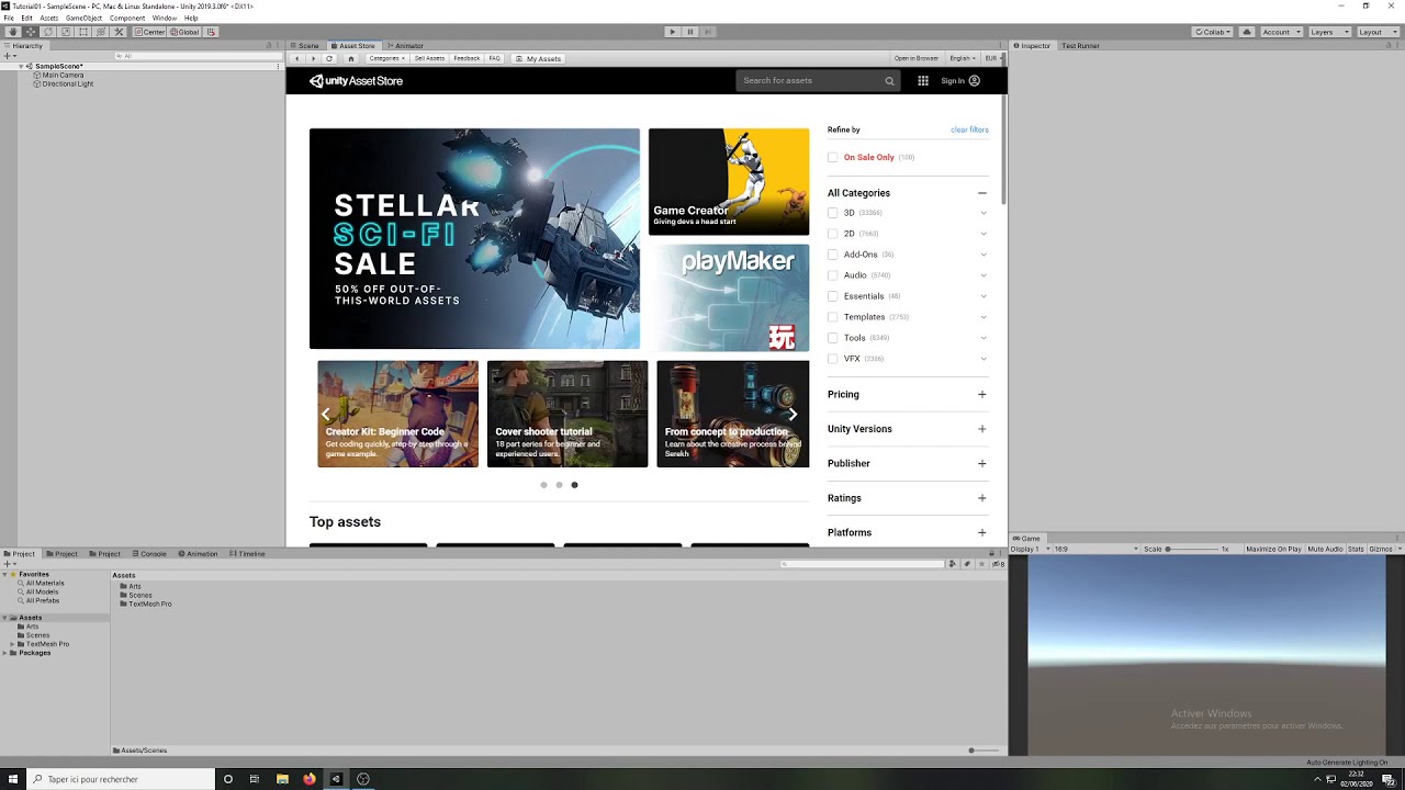 Tutoriel débutant FR Unity – Épisode 1 – L'éditeur