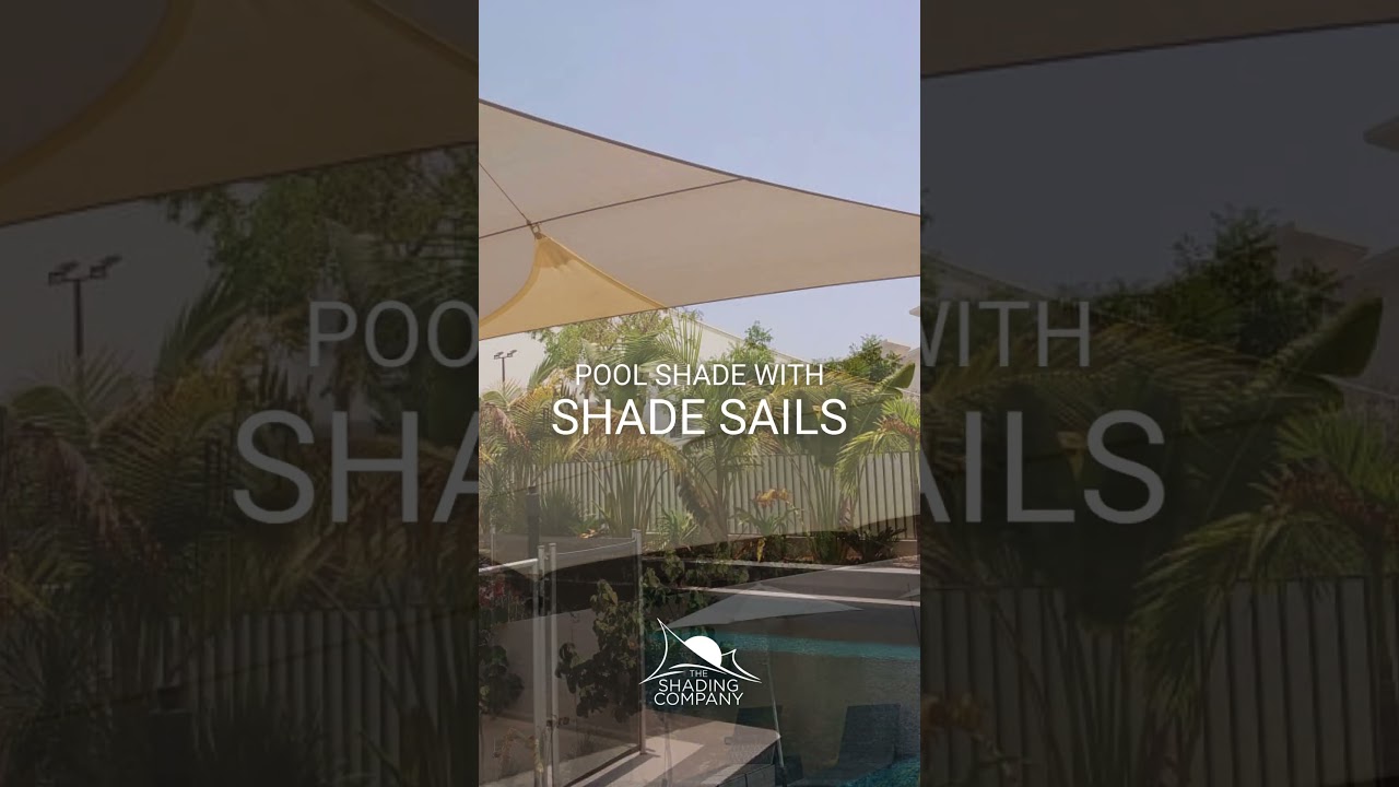 Premium shade sails for swimming pools from The Shading Company. 