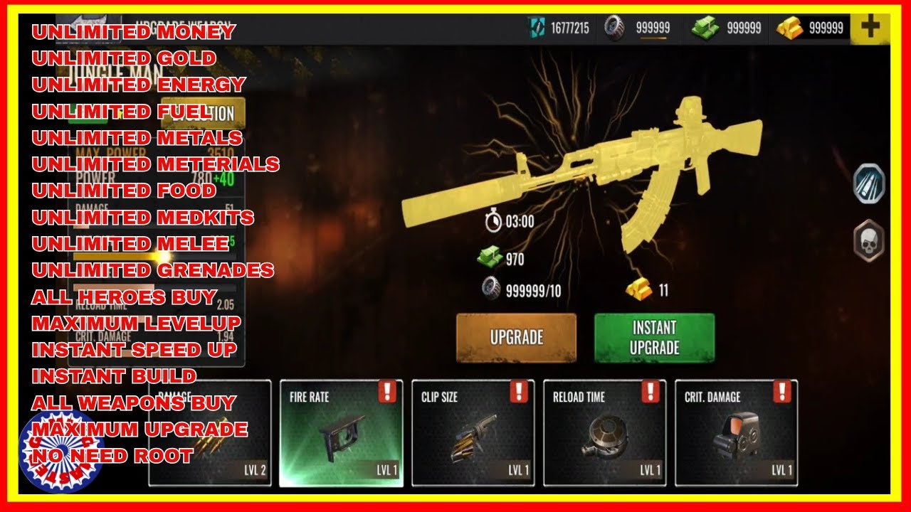 Zombie Hunter Mod APK v1.99.0 (Unlimited Money/Gold/Resources) Download