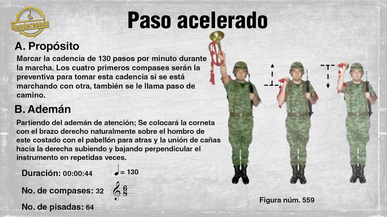 Paso acelerado - Partitura y Tablatura ♫ | Toques Banda de Guerra 🎺