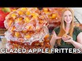 The Best Glazed Apple Fritters!! Super Soft & Fluffy Apple Donuts
