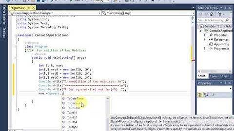 C#   addition of two Matrices