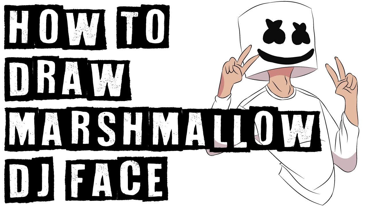 How To Draw Marshmallow Dj Cartoon Face Youtube