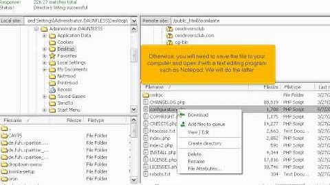 joomla change directory FTP