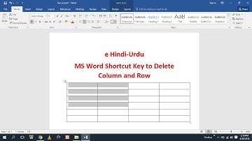 Ms Word Shortcut Key To Delete Row And Column In All Versions