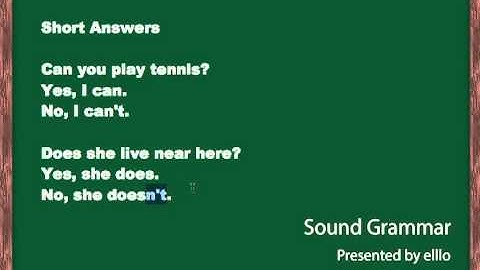 Short Answers to Yes / No Questions