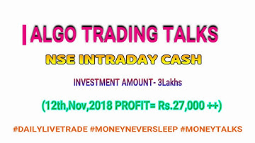 12TH,NOV2018 Rs25,000 PROFIT BOOKED BY ALGO TRADING | DAILY PROFIT BY ROBO [WATCH NOW]