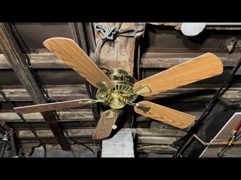Hampton Bay Cameron II Ceiling Fan 52” (Polished Brass/Oak) @Emanfan96