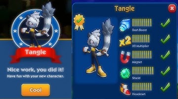 SONIC DASH | TANGLE MAX LEVEL UPGRADE GAMEPLAY