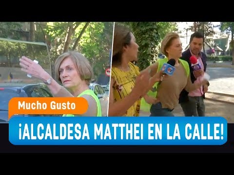 Alcaldesa Matthei dirigió el tránsito y se molestó con periodistas en Providencia - Mucho Gusto 2019