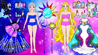 Rapunzel VS Elsa Día y Noche Barbie MY LITTLE PONY Extreme Makeover - Manualidades De Papel DIY