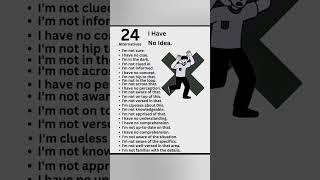 Other ways to say, I have no Idea. English Vocabulary. Learn English