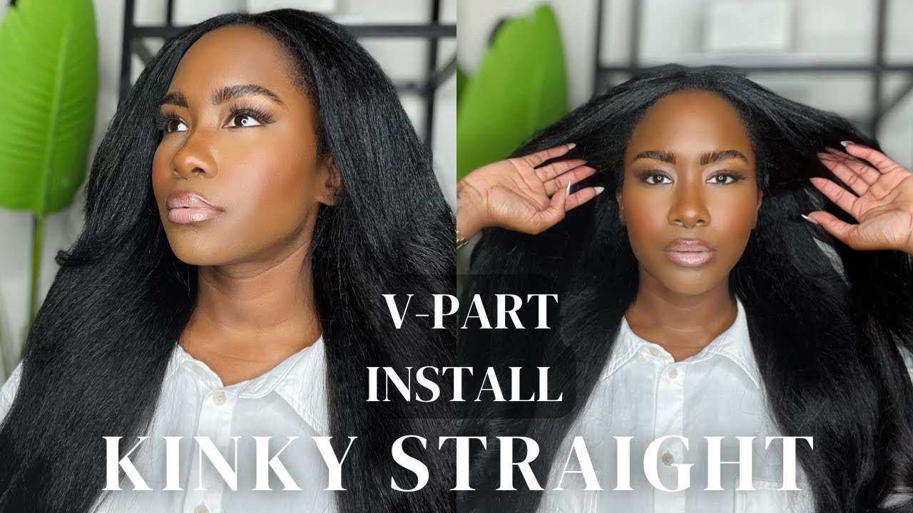 Best Kinky straight VPart Wig I’ve ever tried ft. Wiggins Hair ! #wigginshair #kinkystraight  #vpart