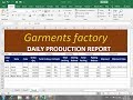 How To Make Daily Production Report for Garment industry on Excel Hindi
