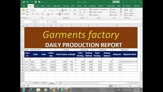 How To Make Daily Production Report for Garment industry on Excel Hindi