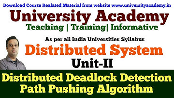 DS21:Distributed Deadlock Detection | Path Pushing Algorithm in distributed system With Example