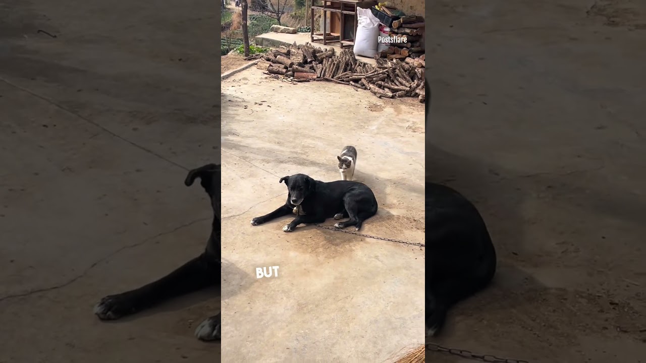 Cat Giving a Dog a Massage!