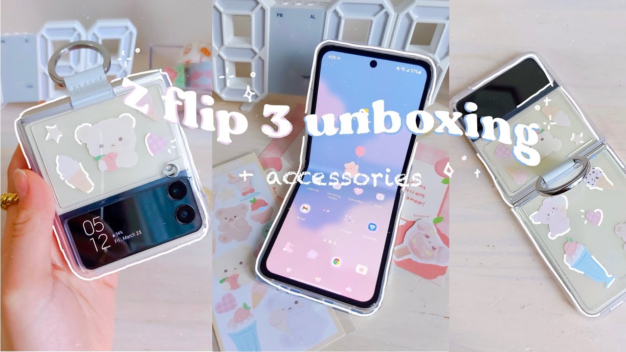 Samsung Galaxy z flip 3 unboxing  aesthetic custom setup ✨ +