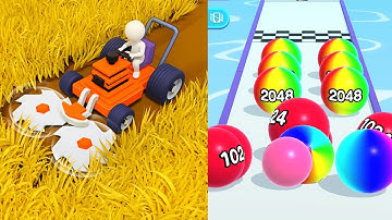 Stone Grass: Mowing Simulator Vs BallRun 2048 Max Levels Gameplay Walkthrough (Android iOS)