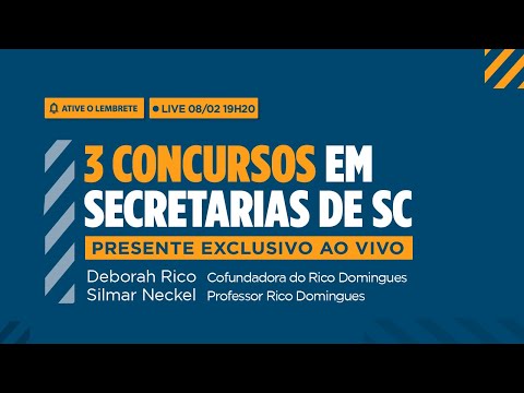 LIVE 08/02 - 3 concursos autorizados em SC