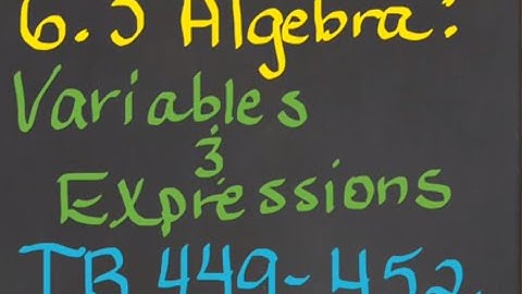 6.3 Variables & Expressions **REQUIRED**
