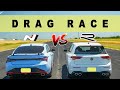 2022 vw golf r mk8 vs 2022 hyundai elantra n redemption time drag and roll race