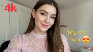 4K Sheer Transparent Mesh Lingerie & Bikini Try-On Haul Transparent Dresses &Fishnet Looks