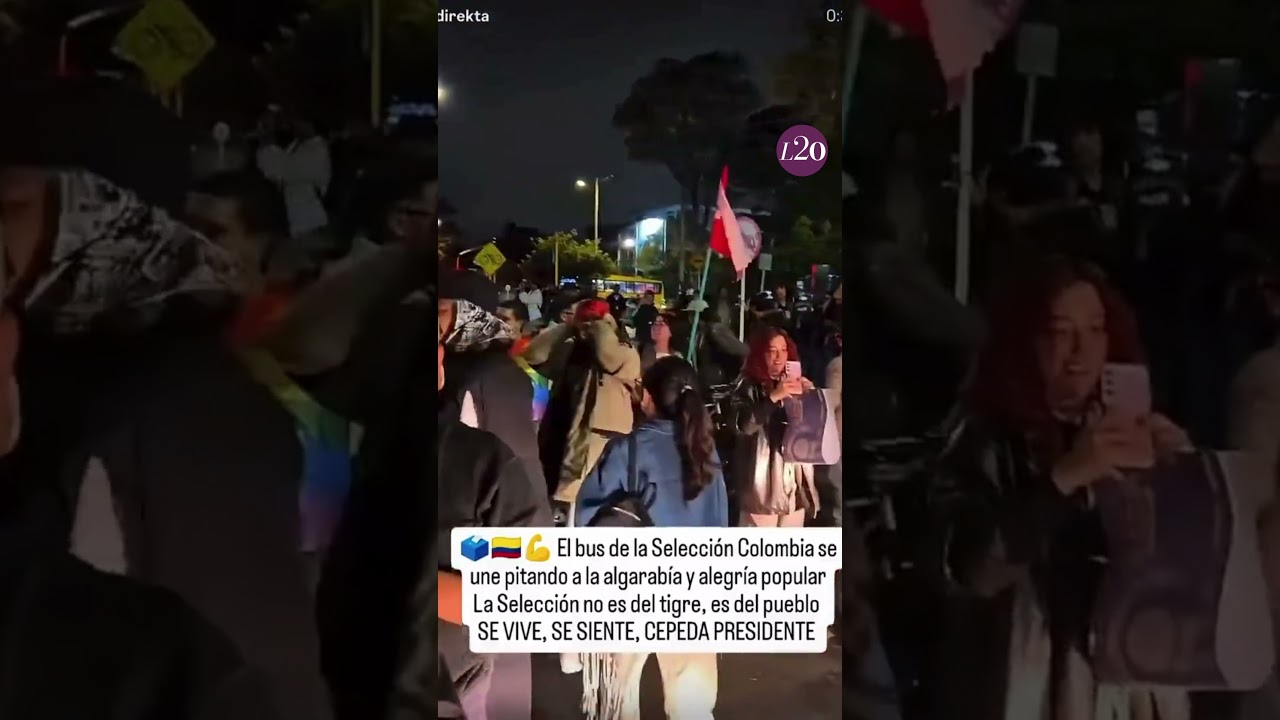 El bus de la Selección Colombia quedó atrapado en marcha política en Bogotá y afectó logística.