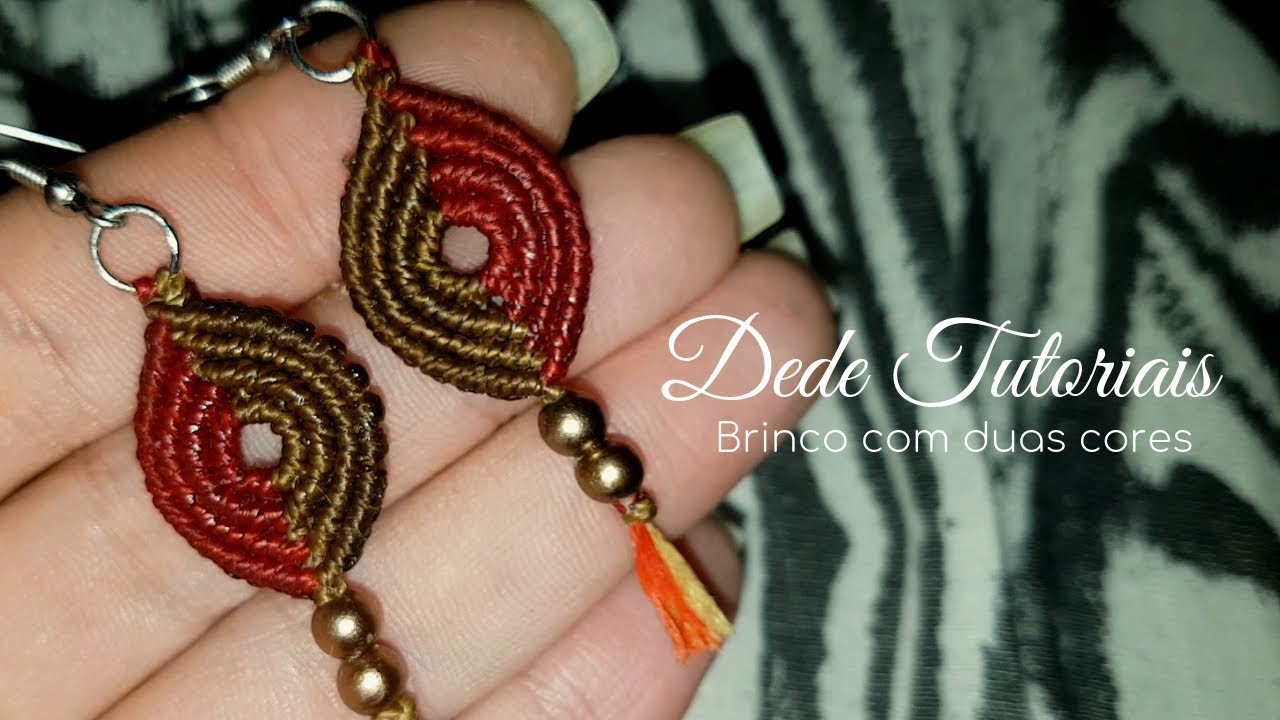 Dede Tutoriais | Como fazer brinco com duas cores #211