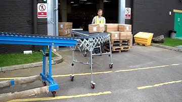 High-rise Expressway: Gravity roller unloading conveyor.