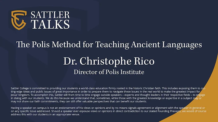 Sattler Talks - Dr Christophe Rico - The Polis Met...