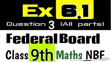 Exercise 6.1 Class 9 NBF { Ex 6.1 Q# 3 All parts} Unit No 6 Trignometry Federal board (NBF) { FBISE}