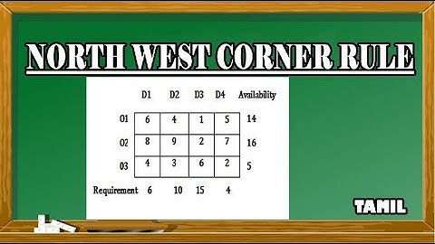 NWCR in Tamil | North West Corner Method | Transportation Problem | Operation Research