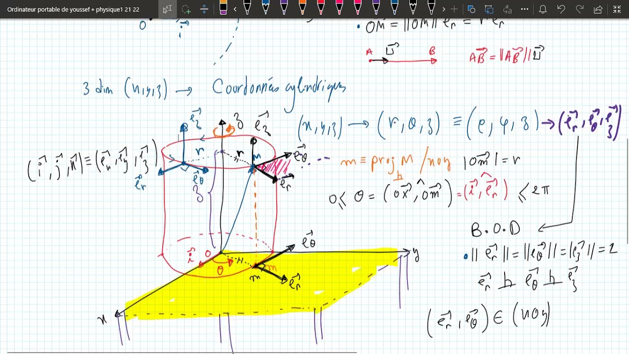 Séance 1 ELECTROSTATIQUE : calcul vectoriel : systèmes de coordonnées :cylindrique & sphérique