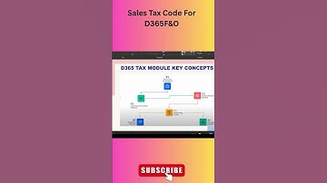 Sales Tax Code For D365F&O