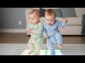 “Twin Baby Boys Discover a Magical Floor Game 👶✨”
