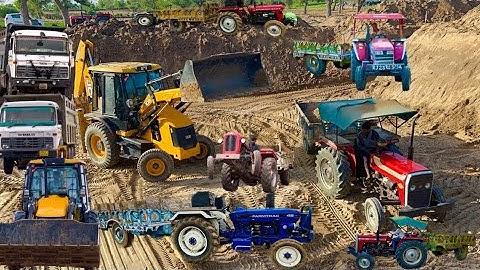 JCB 3dx Backhoe fully Loading Mud in Mahindra 475 JCB miti Khudai JCB video #jcb  #jcbvideo #farming