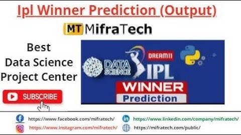 IPL Match Winner Prediction (Only Output) - Mifratech#bestdatascienceprojects#bestMlpeojects