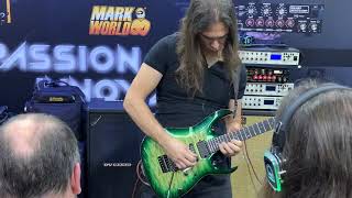 Kiko Loureiro jamming at DV Mark: NAMM 2019