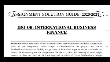 IBO 06 Ignou Solved Assignment 2020-21