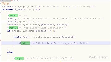 Ajax Autocomplete textbox using jQuery, PHP and MySQL