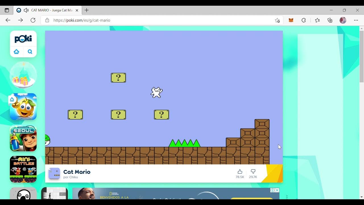 CAT MARIO Juega Cat Mario en Poki Personal Microsoft​ Edge 