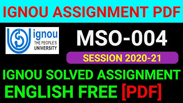 MSO-004 Solved Assignment 2021, MSO-004 Solved Assignment 2021 in English, MSO 004 Assignment