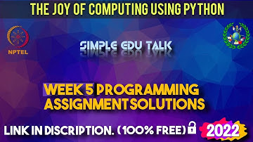 The Joy of Computing using python week 5 all 3 programming assignment answer with link of code