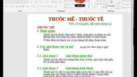 DƯỢC LÝ THUỐC MÊ- THUỐC TÊ - DHY