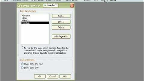 Customize Your QuickBooks Icon Toolbar