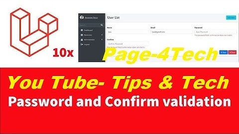 Laravel Password and Confirm Password Validation Example