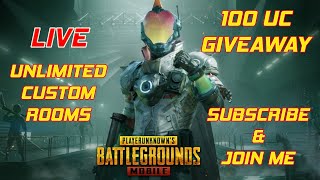 100 UC GIVEAWAY: PUBG MOBILE LIVE  | UNLIMITED CUSTOM ROOMS  | SUBSCRIBE & JOIN