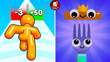 Fork N Sausage Vs Tall Man Run Gameplay | Mobile Puzzle Challenge | Droid Play Arena #310