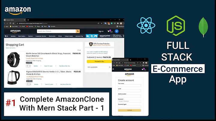 #1 Complete Amazon Clone With Mern Stack part - 1 | E-commerce Website With Mern stack #react #mern